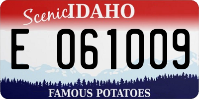 ID license plate E061009