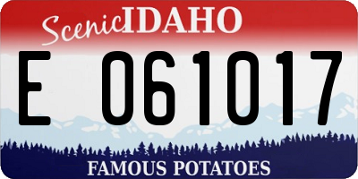ID license plate E061017