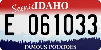 ID license plate E061033