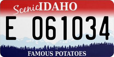 ID license plate E061034