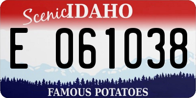 ID license plate E061038