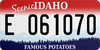 ID license plate E061070