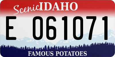 ID license plate E061071