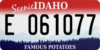 ID license plate E061077