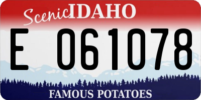 ID license plate E061078