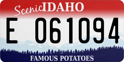 ID license plate E061094