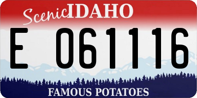 ID license plate E061116