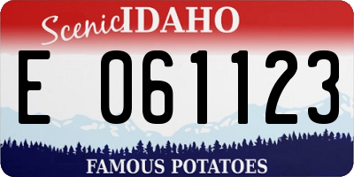 ID license plate E061123
