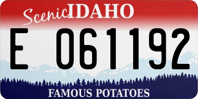ID license plate E061192