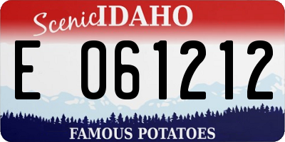 ID license plate E061212