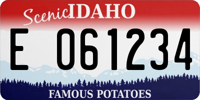 ID license plate E061234