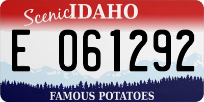 ID license plate E061292