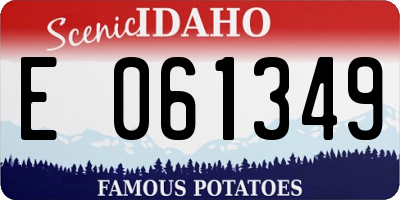 ID license plate E061349