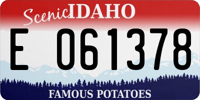 ID license plate E061378