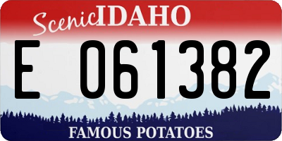 ID license plate E061382