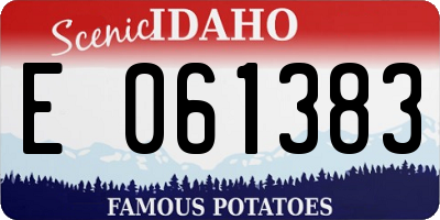 ID license plate E061383