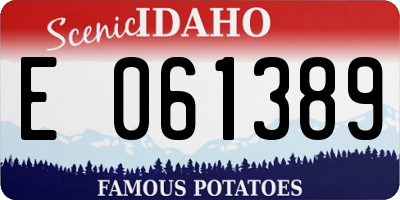ID license plate E061389