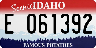 ID license plate E061392