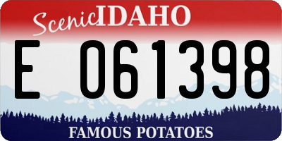 ID license plate E061398