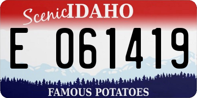ID license plate E061419