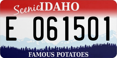 ID license plate E061501