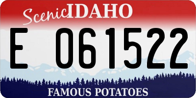 ID license plate E061522
