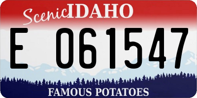 ID license plate E061547