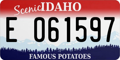 ID license plate E061597