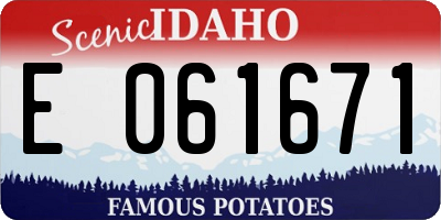 ID license plate E061671