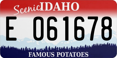 ID license plate E061678