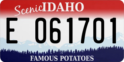 ID license plate E061701