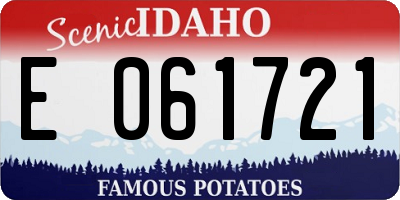 ID license plate E061721