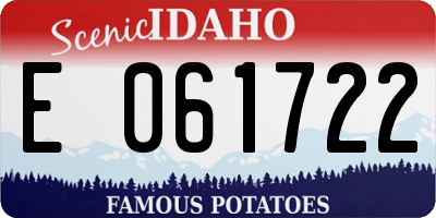 ID license plate E061722