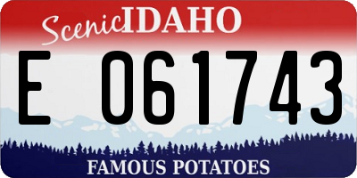 ID license plate E061743