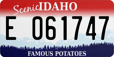 ID license plate E061747