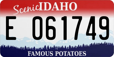 ID license plate E061749