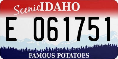 ID license plate E061751