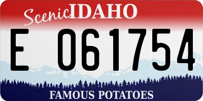 ID license plate E061754