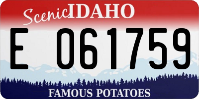 ID license plate E061759