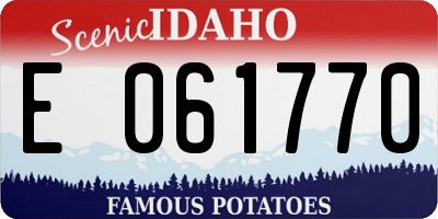 ID license plate E061770