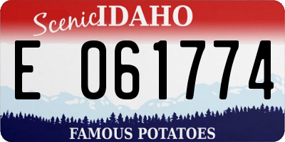 ID license plate E061774