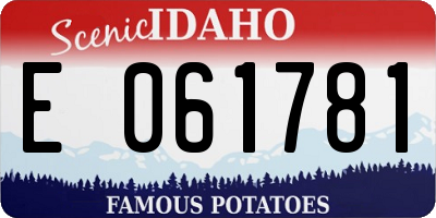 ID license plate E061781