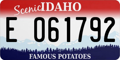 ID license plate E061792