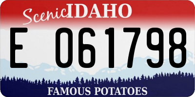 ID license plate E061798