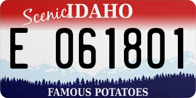 ID license plate E061801
