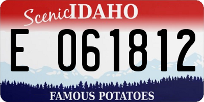 ID license plate E061812