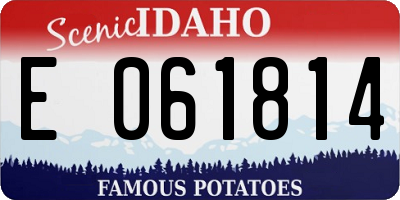 ID license plate E061814