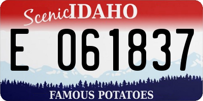 ID license plate E061837