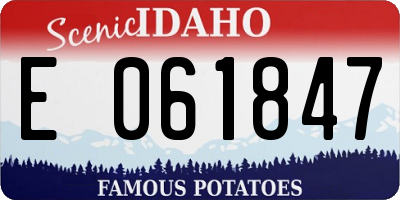 ID license plate E061847