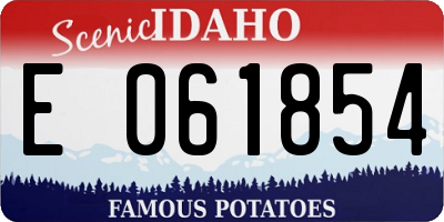 ID license plate E061854